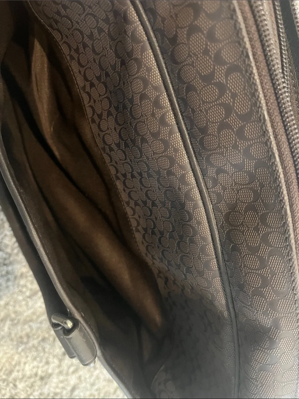 Coach Men's Dark Brown Signature Messenger Briefcase